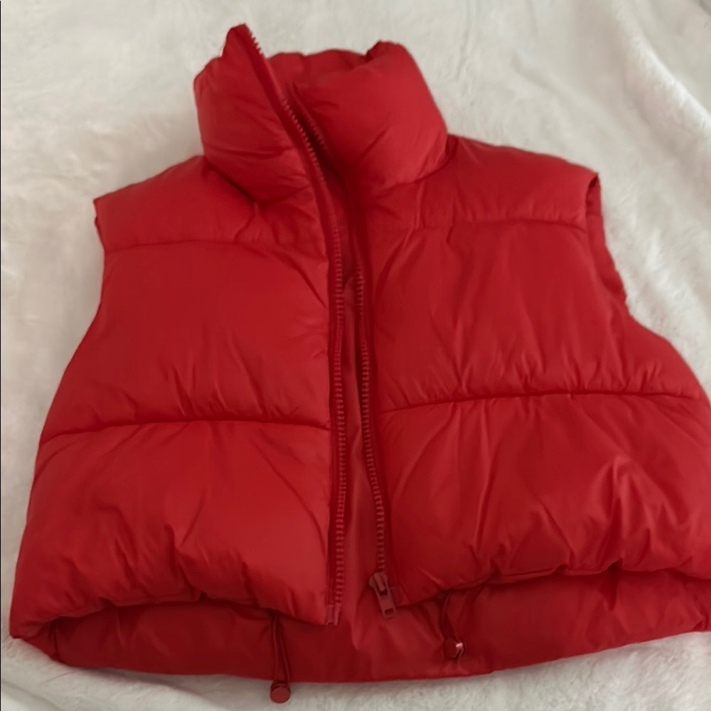 Womens Red Puffer Vest